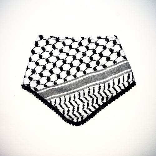 black trim keffiyeh bib